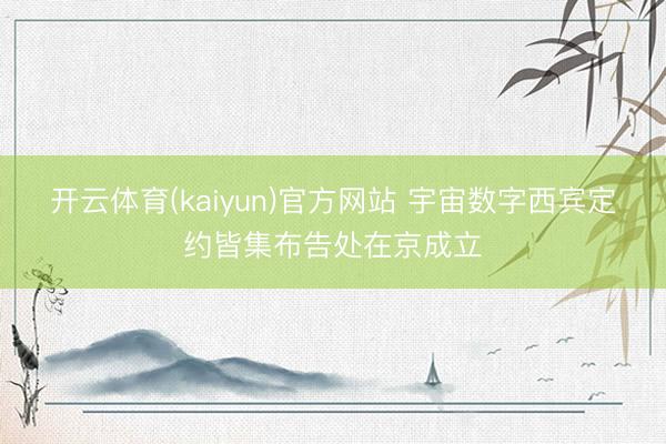 开云体育(kaiyun)官方网站 宇宙数字西宾定约皆集布告处在京成立