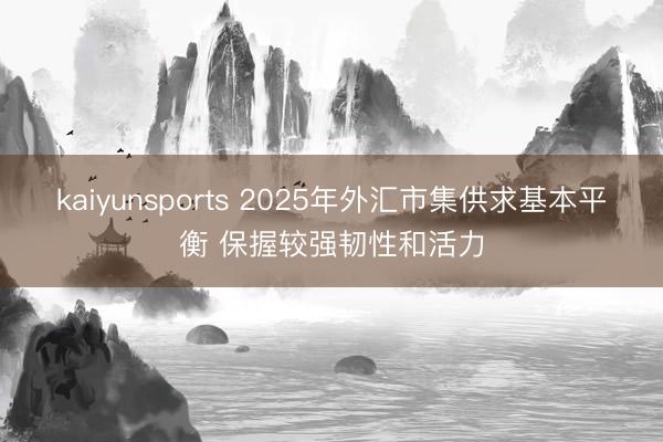 kaiyunsports 2025年外汇市集供求基本平衡 保握较强韧性和活力