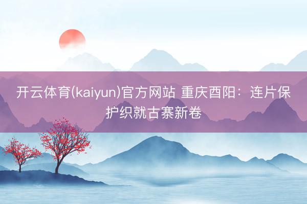 开云体育(kaiyun)官方网站 重庆酉阳：连片保护织就古寨新卷