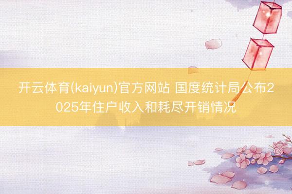 开云体育(kaiyun)官方网站 国度统计局公布2025年住户收入和耗尽开销情况