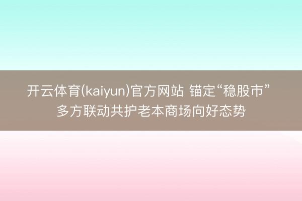开云体育(kaiyun)官方网站 锚定“稳股市” 多方联动共护老本商场向好态势