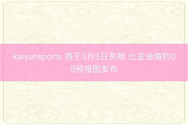 kaiyunsports 将于3月5日亮相 比亚迪海豹08预报图发布