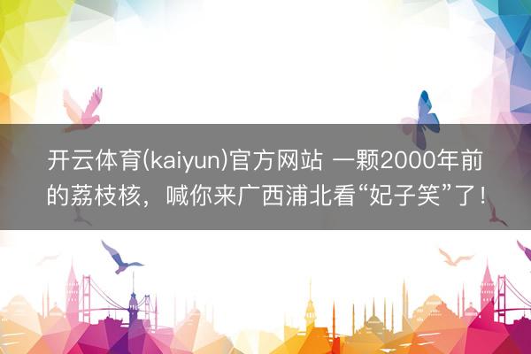 开云体育(kaiyun)官方网站 一颗2000年前的荔枝核，喊你来广西浦北看“妃子笑”了！