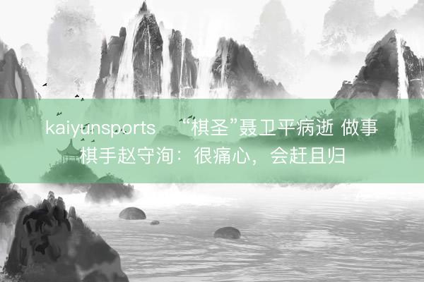 kaiyunsports “棋圣”聂卫平病逝 做事棋手赵守洵:很痛心,会赶且归