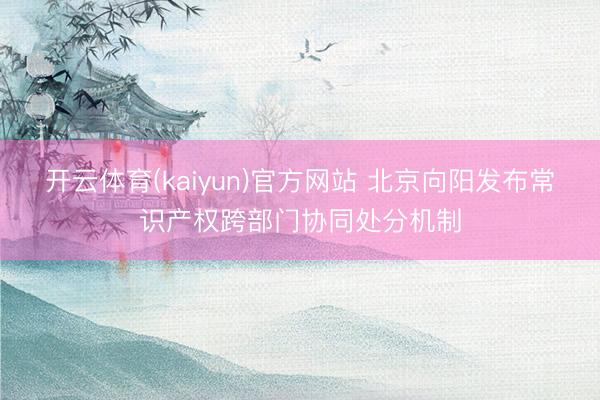 开云体育(kaiyun)官方网站 北京向阳发布常识产权跨部门协同处分机制